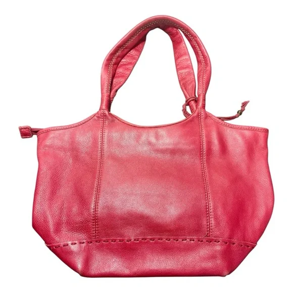 THE SAK Punch Red Pebbled Leather Tote Shoulder Bag - Picture 2 of 10